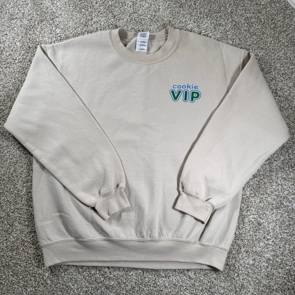 Cookie VIP Size L Thin Mint Beige Long Sleeve Pullover Crewneck Sweatshirt